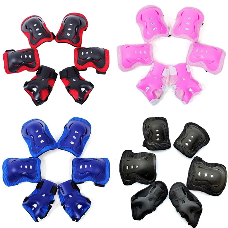 

6pcs/set Skating Protective Gear Sets Elbow Knee Pads Wrist Protector Protection for Scooter Roller Skating Skateboard For Kid