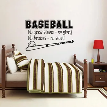 

Free Shipping Sports Baseball Wall Decal Boys Room Decor Childrens Decor Vinyl Wall Art Vinyl Lettering Wall Quotes Size41*71cm
