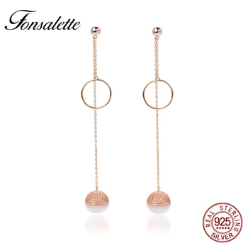 

Special Ball Design Long Hanging Tassel Drop Dangle Earrings Gold Color Creative Planet Natural Shell Jewelry Women Gift zk40