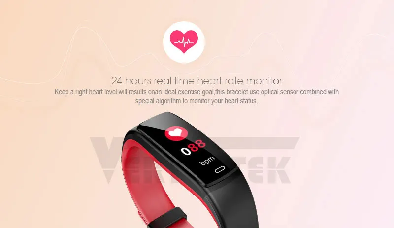 VERYFiTEK Y9 Smart Band Blood Pressure Heart Rate Monitor Wristband Female Physiological Reminder Pedometer Fitness Bracelet (7)