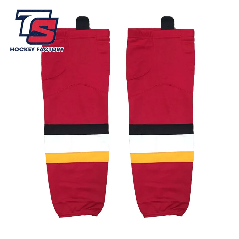 

Han Duck free shipping 100% Polyester Breathable Flames Ice Hockey Socks Cheap Shin Guards W017 for fans high quality