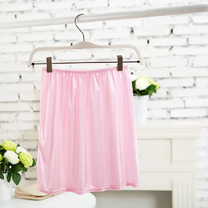 Summer Slips Woman Casual Homme Pure Silk Mini Skirts Sexy Lady Underdress Vestidos Women Loose Half Slips Petticoat underskirt