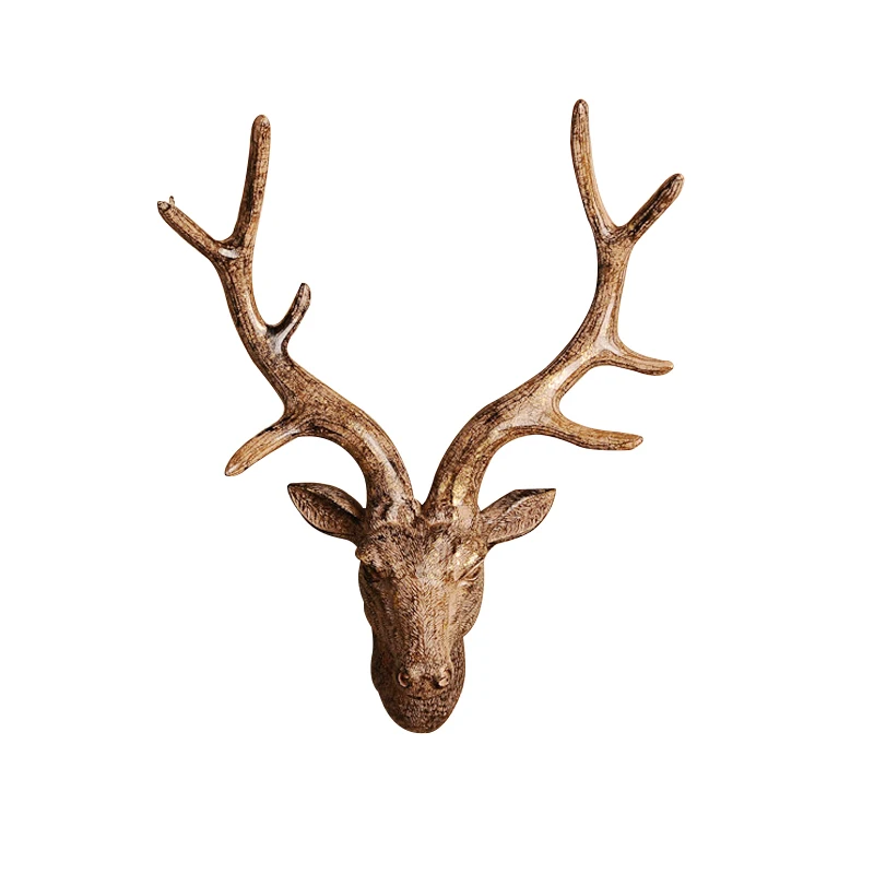 

European Resin Deer Head Statue Crafts Animal Ornament Shelf Rack Stand Figurines Home Decor Living Room Decor Birthday Gift