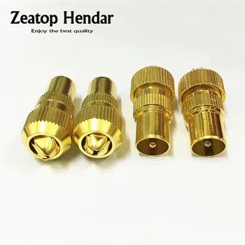 

100pcs Gold Plated TV Male Aerial Connector RF Coax Cable Plug Freeview Coaxial Adapter