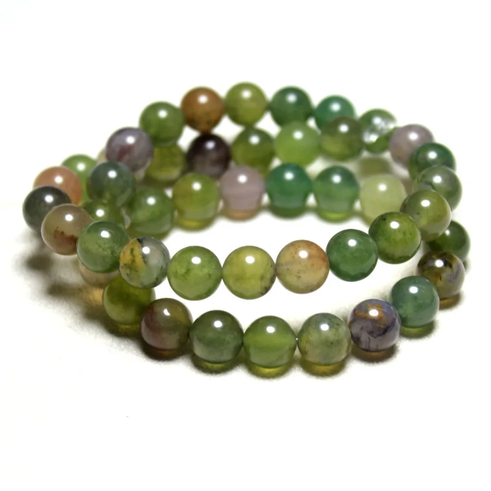 

Wholesale Round AAA+ Natural Mix Color Moss Agat Stone Beads For Jewelry Making DIY Bracelet Necklace 6/ 8/10 mm Strand 15'