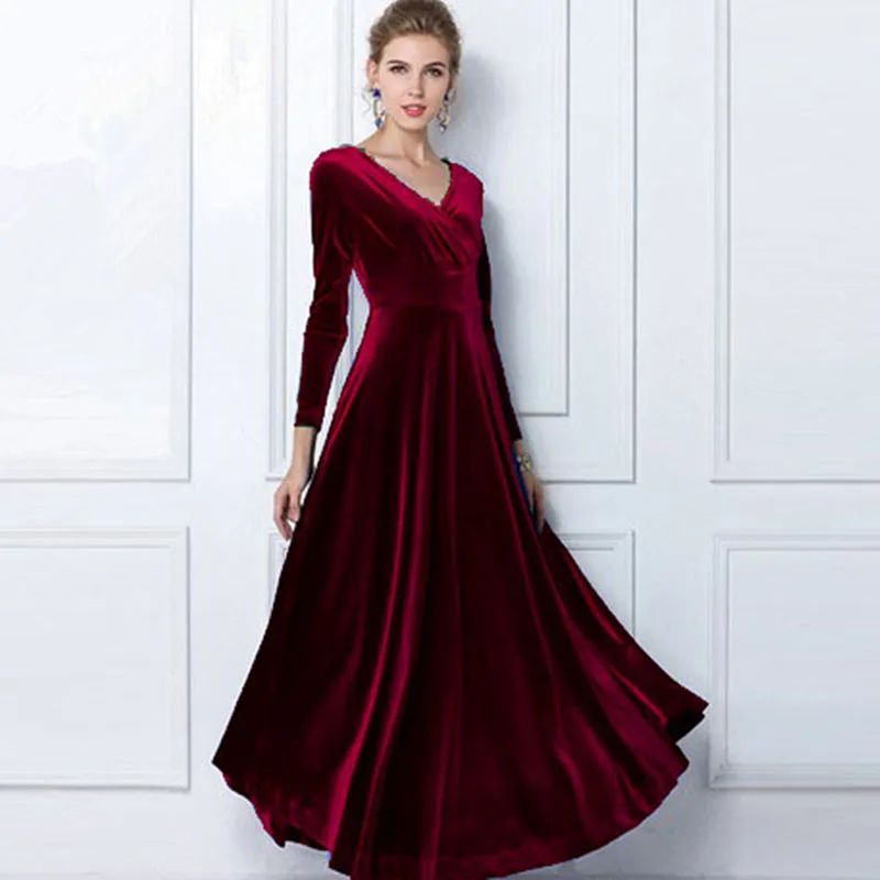 JAPPKBH Autumn Winter Dress Women 2018 Casual Vintage Velvet Dress Long Sleeve Plus Size Elegant Sexy Long Party Dress ukraine JAPPKBH Autumn Winter Dress Women 2018 Casual Vintage Velvet Dress Long Sleeve Plus Size Elegant Sexy Long Party Dress ukraine