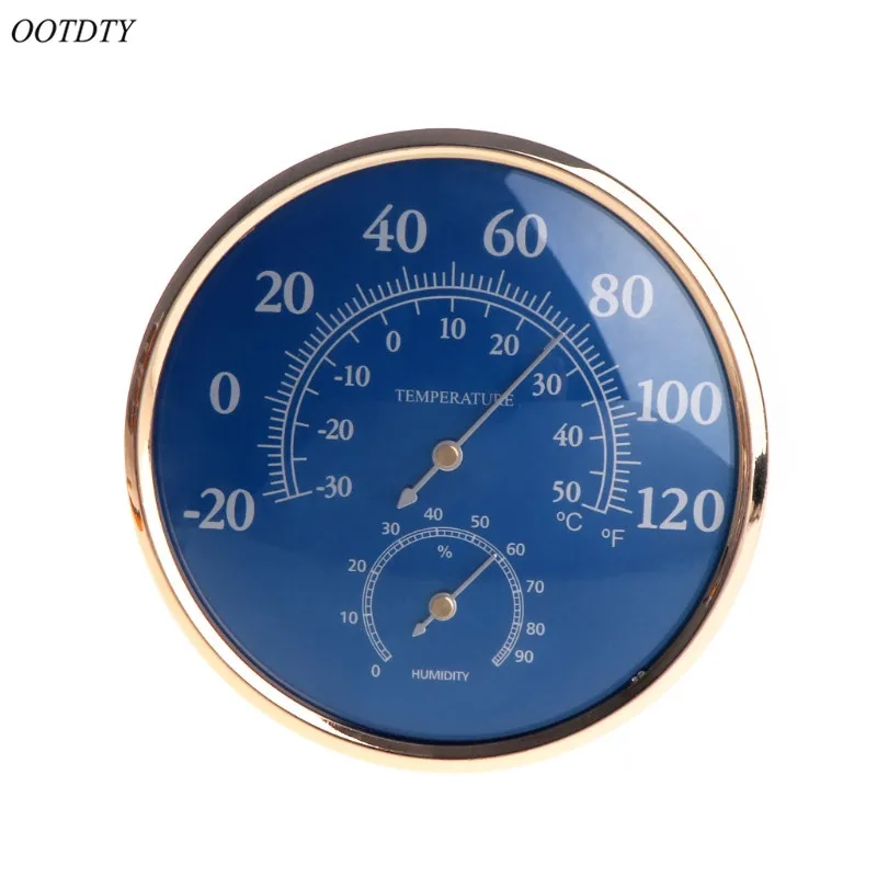 

OOTDTY Large Round Thermometer Hygrometer Temperature Humidity Monitor Meter Gauge Blue