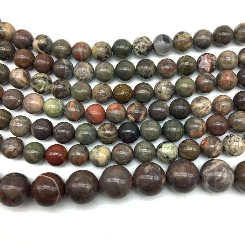 

Natural Green Tree Wooden Agates Stone Beads Round Smooth 6 8 10 12 mm For DIY Bracelets Necklaces Fashion Jewelry