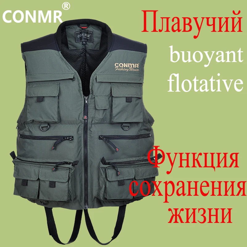 

CONMR EVA Floating Fishing Vest Waterproof Multi-Function Life Saving Waistcoats Men Outdoor Hunting Drifting Photography Wear