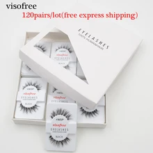 120 пар/лот Visofree ресницы ручной работы натуральные накладные ресницы жестокость из искусственной норки ресницы длинные ресницы удлинитель ресниц
