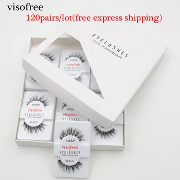 

120pairs/lot Visofree Eyelashes Handmade Natural False Eyelashes Cruelty Free Fake Mink Eyelashes Long Eyelash Extension Lashes