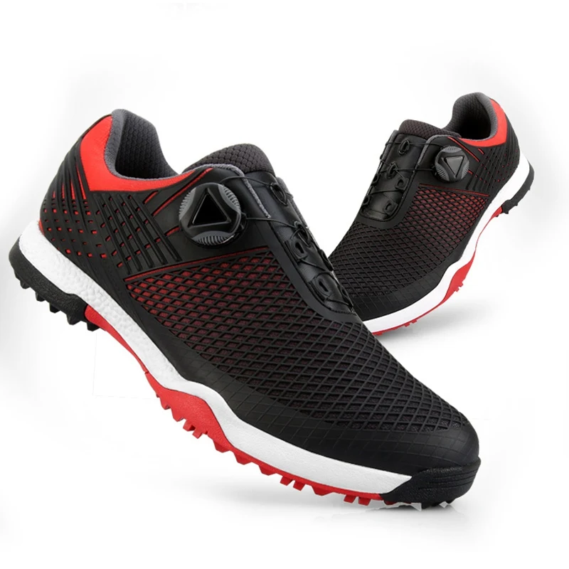 

2019 Mens Golf Shoes Waterproof Sports Shoes Rotating Knobs Buckle Golf Sneakers Mens Anti-slip Golf Training Sneakers
