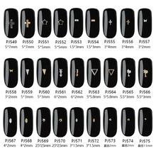 Blueness 1000 шт Смешанные золотые серебряные медные шпильки для ногтей Блестящий металлический скраб дизайн шармы 3D украшения для дизайна ногтей PJ549-575