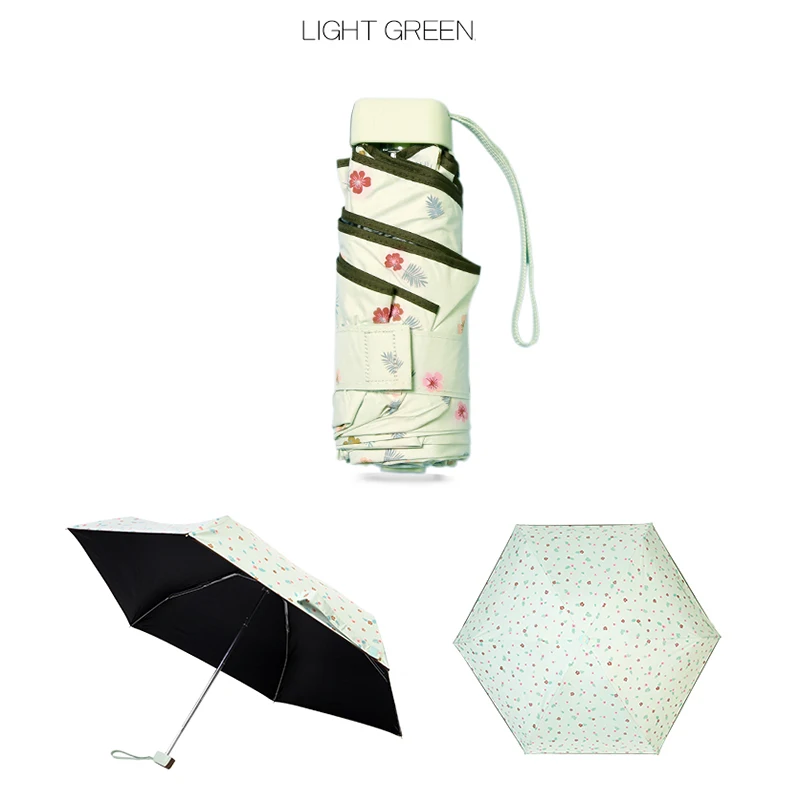 Как и Миниатюрный Складной Зонт от дождя, женский зонт с черным покрытием, маленькие зонты от дождя, модный креативный карманный зонтик UBY15