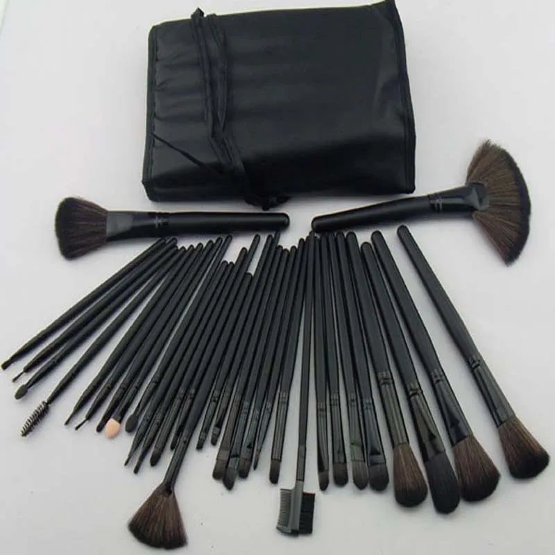 

Professional 32pcs 32 pcs Cosmetic Facial Make up Brush Kit Makeup Brushes Tools Set + Leather Case,Free Shipping