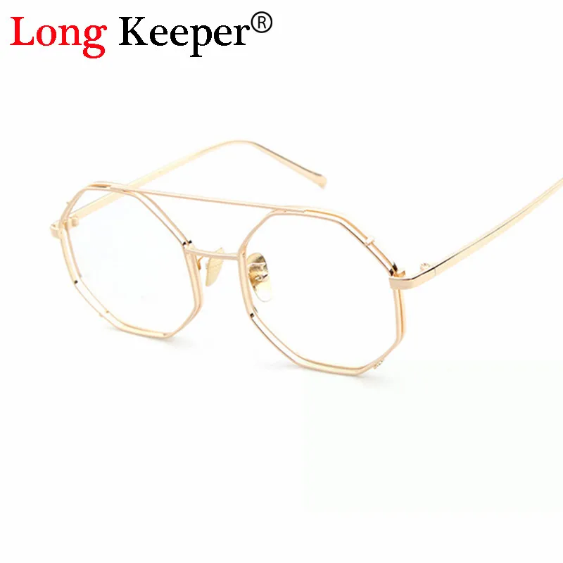 

Long Keeper Men Women Octagon Clear Lens Eyeglasses Hollow Out Frame Sunglasses Women Eyewears Gafas de sol feminino STY1089M