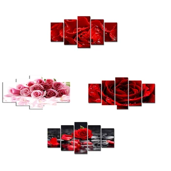 

5pcs/set mosaic full diamond painting of rose in livingroom diamond painting full square in Diamond Painting Cross Stitch