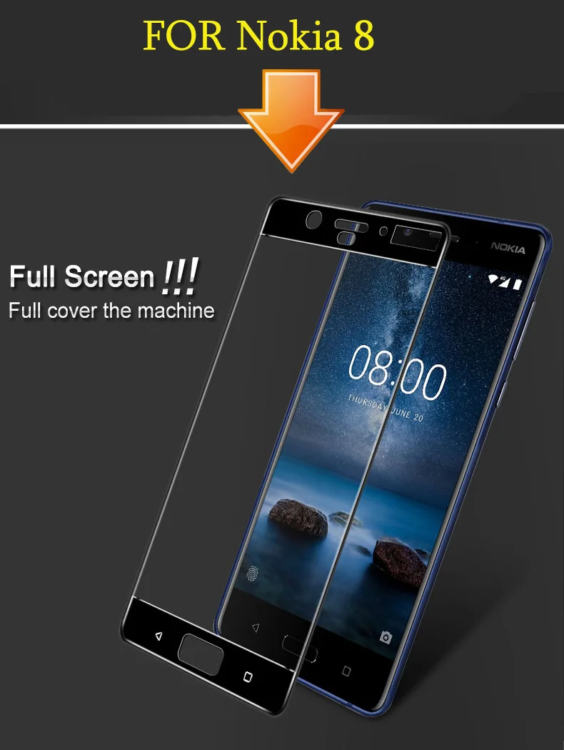 Imak удивительный Анти-взрыв 2.5D протектор экрана для Nokia 5 6 7 7Plus 8 полное покрытие защитная пленка из закаленного стекла Олеофобная