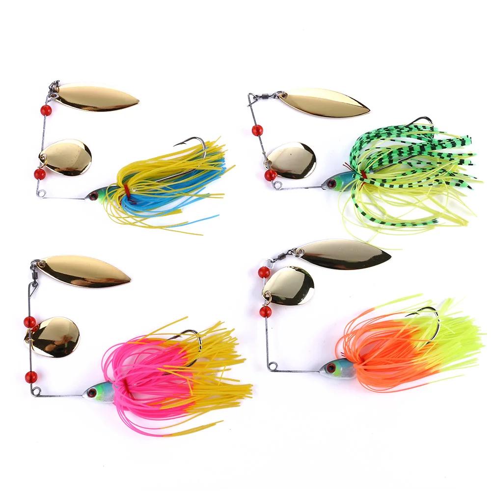 

HENGJIA 4pcs Fishing Lure Spinnerbait 19.5G/0.688oz Fresh Water iscas artificiais fishing wobbler Fishing Tackle