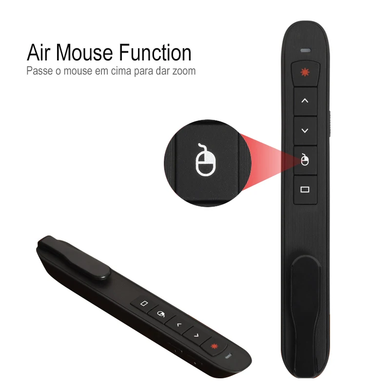 Comprar 1 presentador inalámbrico de RF 2,4 GHz recargable con Air Mouse presentación PowerPoint Control remoto PPT presentación lápiz láser