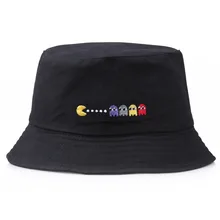 Brand Summer Hat Women Mens Panama Bucket Hat Eat peas Design Flat Sun Visor Fishing Fisherman Bob Hat eat your peas