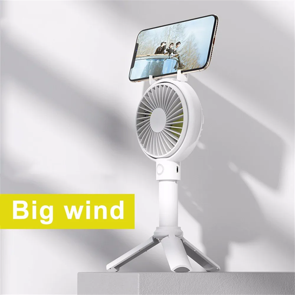 

Multifunctional Mini Fan Handheld Tripod Portable USB Rechargeable Cooling Small Fan With Phone Holder For Home Office