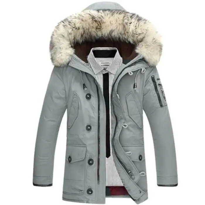 VORELOCE brand clothing men's casual down jacket 2018 winter thick warm hooded down jacket gray black beige orange