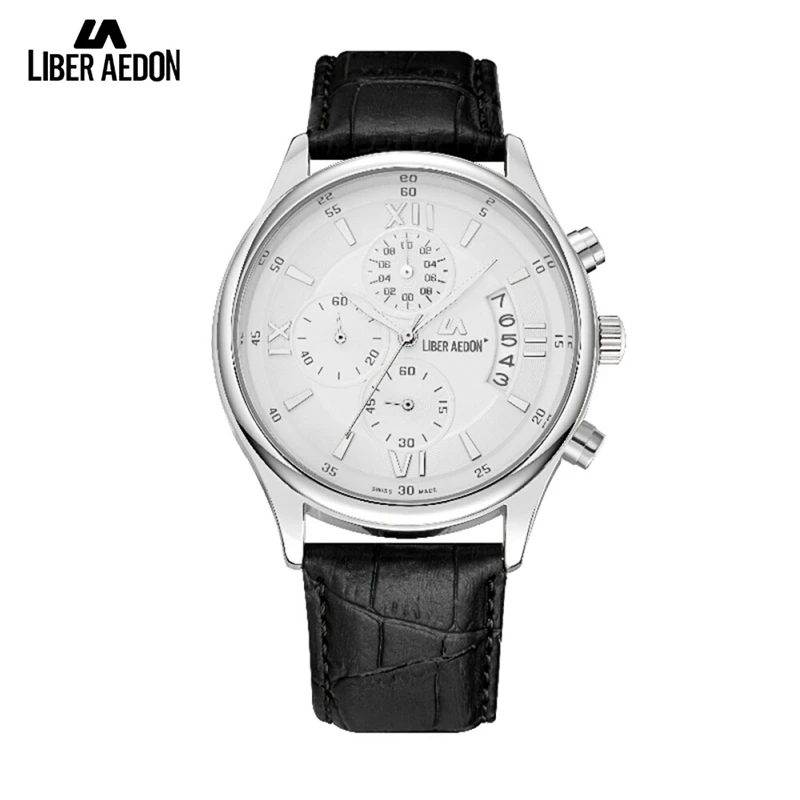

Liber Aedon Top Brand Luxury Mens Watch Leather Strap Bussiness Casual Sports Male Quartz Waterproof Wristwatches Montres Hommes