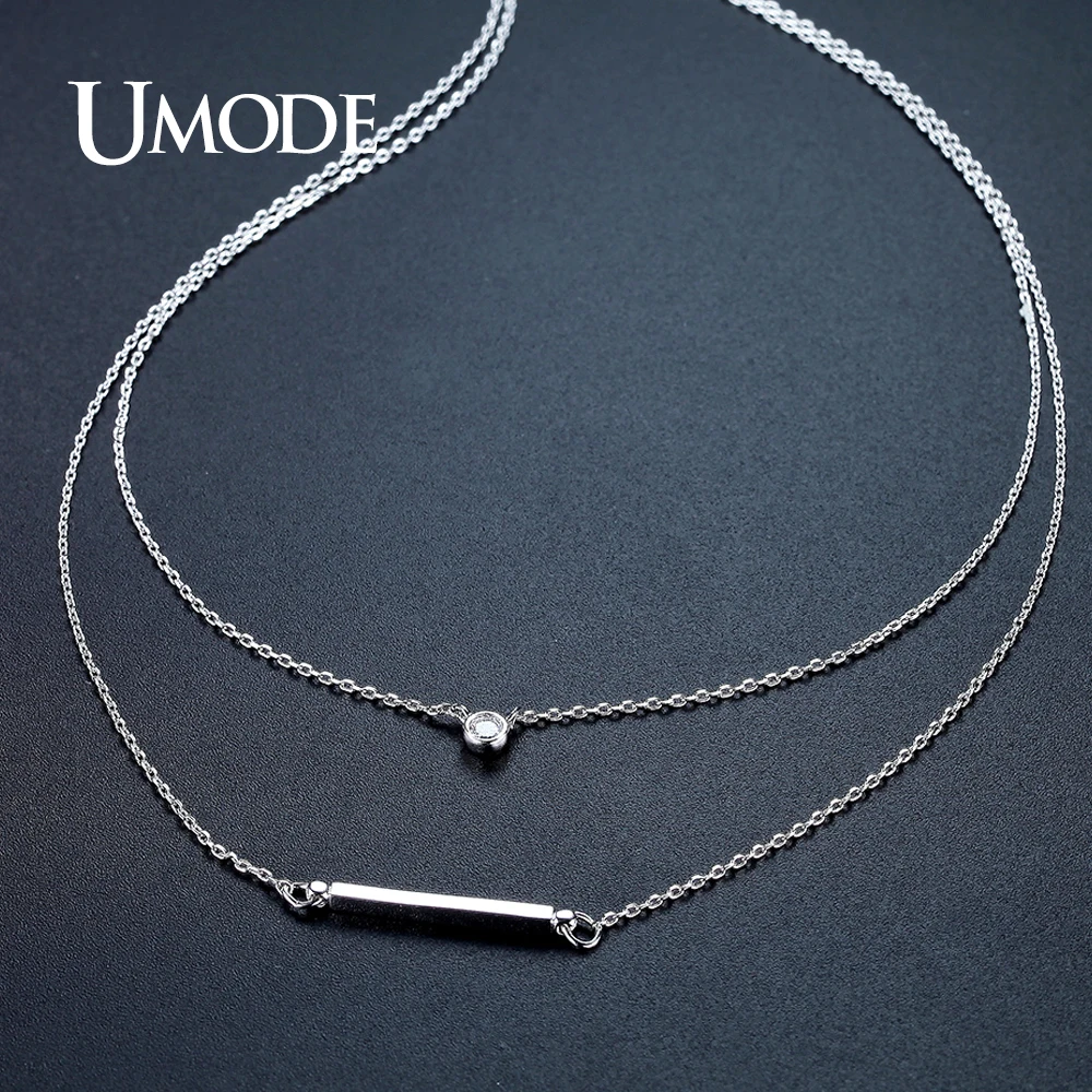 

UMODE Simple Mutil Link Chain Pendant Necklaces for Women Fashion Jewelry Bar Colar Feminino Christmas Gifts UN0266