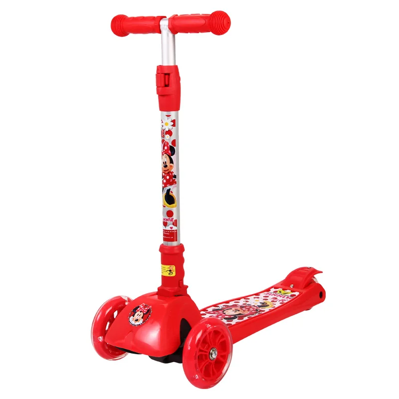 Disney Children's Scooter Tricycles For Children Tricycle Folding Scooter Adjustable Height PU Wheel Wheel Flashing 3-10year old 8