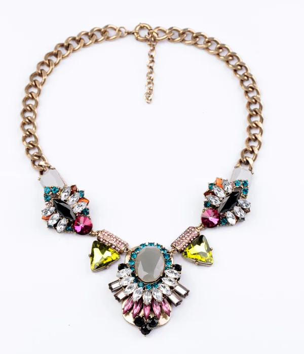 

KISS ME Women Statement Necklace Trendy Style Acrylic Resin Geometric Chunky Necklace Women Retro Accessories