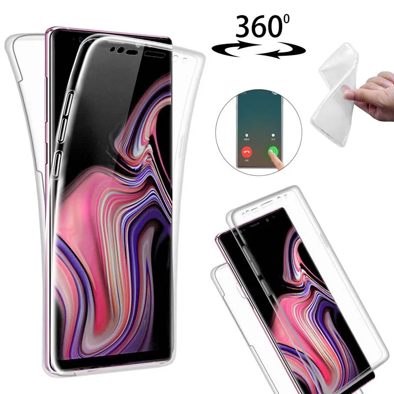 

360 Full Body Soft TPU Case For Samsung Note9 S9 S8Plus S6 S7 edge Note8 A3 A5 A7 A6 A8 J3 J5 J7 Silicone Touch Screen CaseCover