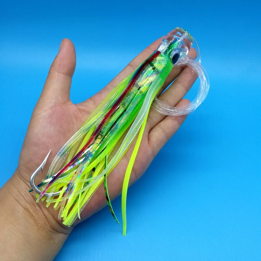 Cabeça de Polvo Isca de Pesca Hoofish Lote Grande Biônico Isca 42g 110g Cores Sul Óleo Barco Pesca Atum Enfrentar 6 Pçs - 8 Hoofish 6 pçs lote grande biônico cabeça