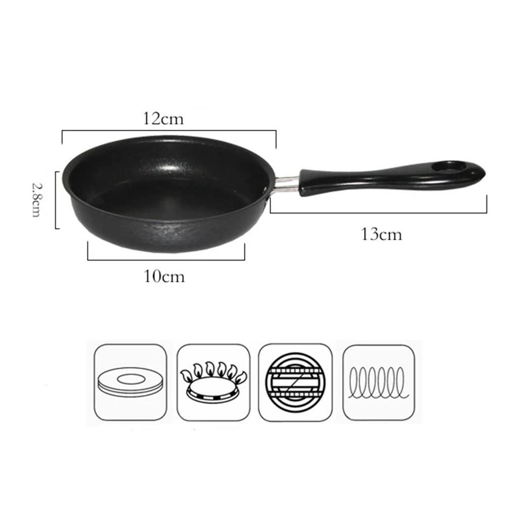 

1pc Saucepan Cookware Round Non-stick Skillet Pan Omelette Breakfast Mini Saucepan Pancake Egg Frying Metal Kitchen Accessories