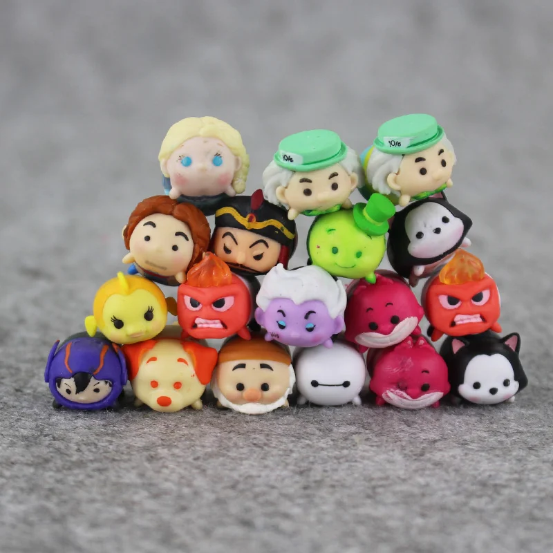 

50pcs/lot 1.5cm Tsum Tsum Mini Pvc Doll Toys Screen Cleaner Inside Out Mickey Minnie Animal Bear Juguetes Kids Gift