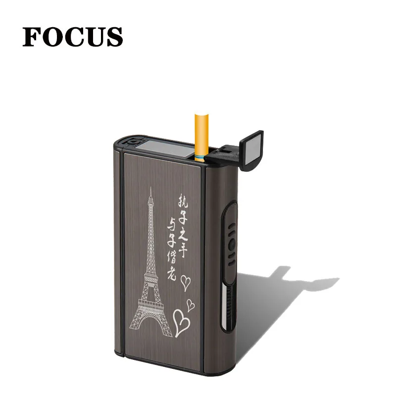 

Cigarette Case Isqueiro USB Mecheros a Prueba De Viento Cigarette Con Encendedor Gadgets Para Los Hombres Electronic lighter