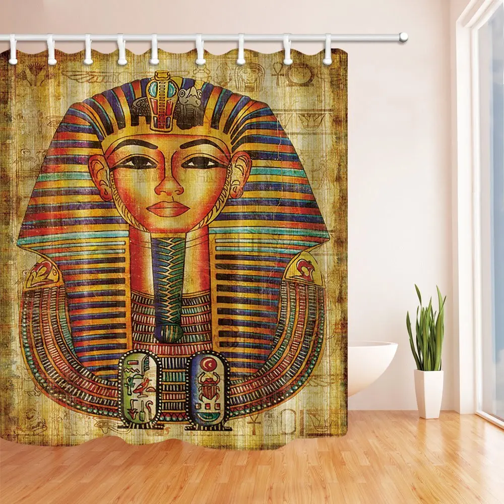 Africa Decor Egyptian Vellum Avatar Shower Curtain Waterproof Polyester