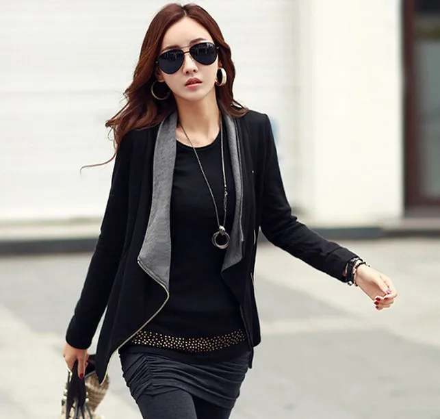 2016 Autumn New Women Long Sleeve Casual Jacket Coat Korean Style Slim ...