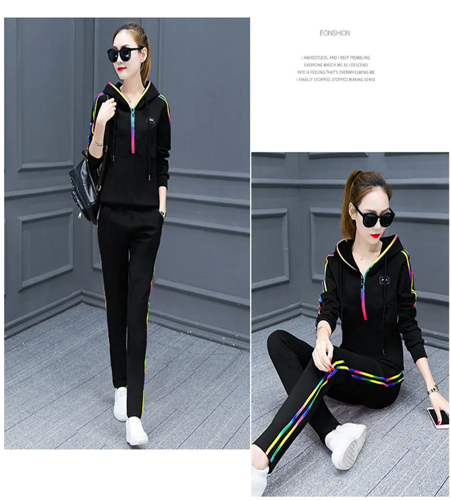 Hot Sale young Lady Tracksuit Women Sweatshirt+Pant Track suit 2 Piece Set Sporting Suit for women autumn suit sets