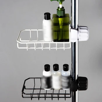 

1 Pc Kitchen Accessories Sink Shelf Double Suction Cup Sponge Drain Rack Multifunction Storage Racks (Black)