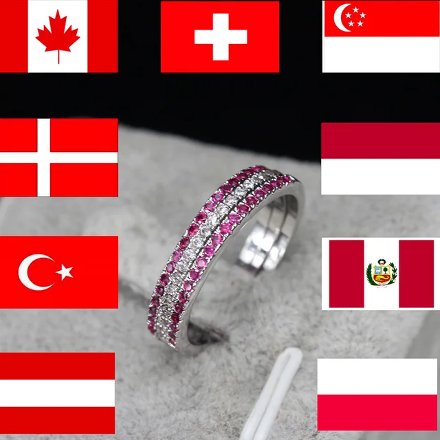 CWWZircons Brand Fashion 3 pcs Engegament Wedding Ring Set Mixed Color Round Red Green Blue Cubic Zirconia Rings For Women R016 style  4