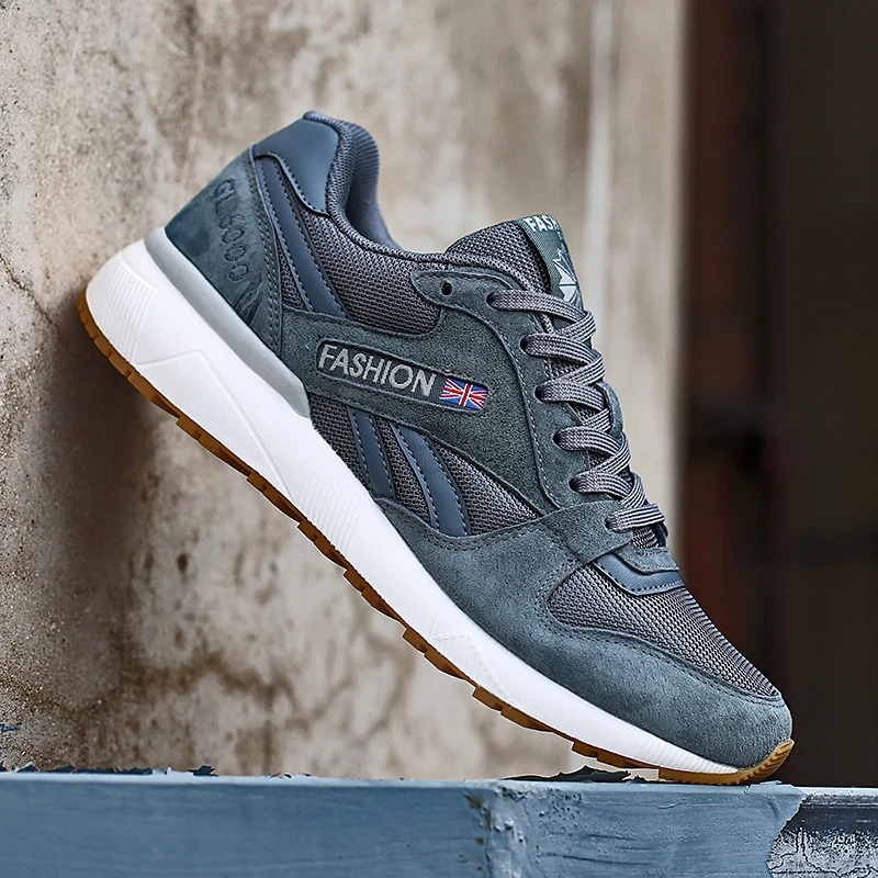 

SENTA Retro Breathable Running Shoes for Men Outdoor Sport Men Sneakers Male Shoes Genuine Suede Leather Walking Jogging Shoes