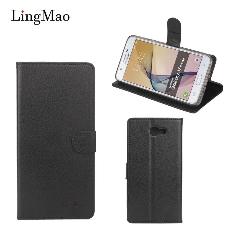 

For Samsung Galaxy J7 Prime Case Leather Flip Luxury Brand Litchi Grain Vintage Wallet Phone Bag Case for Samsung J7 Prime