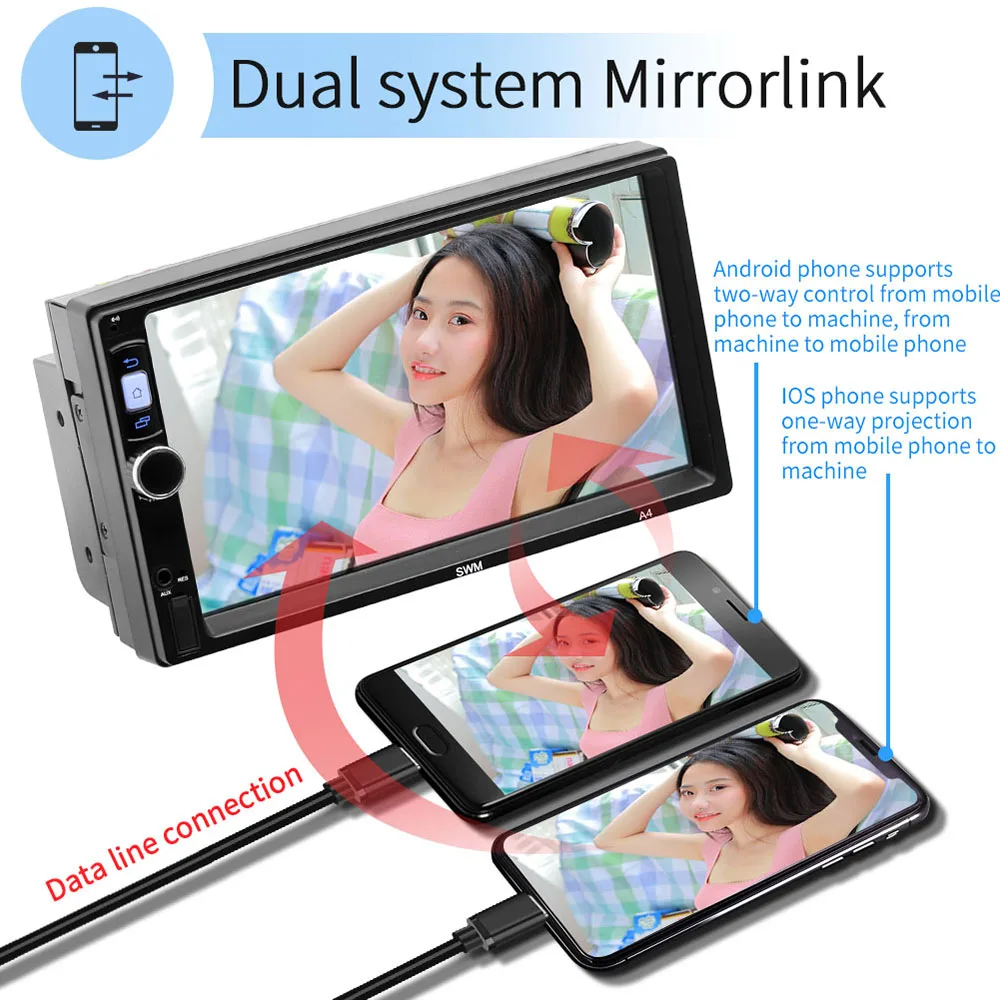 AMprime 2 Din Android Автомагнитола автомобильный мультимедийный плеер gps навигацией Wi Fi