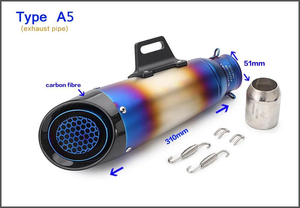 Универсальный 51 мм мото rcycle Муфельная выхлопная труба sc sportste escape moto для CB400 z650 cb1000r cb650f nc750x er6n r25 s1000r fz6