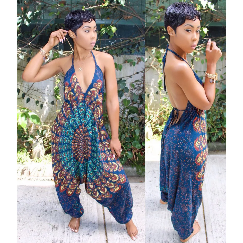 

2019 new summer fashion style african women jumpsuit
