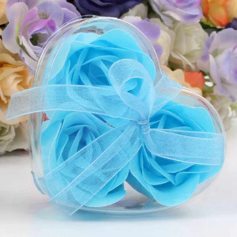 

3 Pcs Scented Rose Flower Petal Bath Body Soap Wedding Party Gift For Your Good Friend
