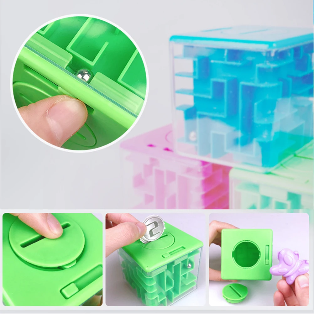 Малыш 3D Копилка лабиринт куб копилки монета чехол для денег коробка для хранения головоломка игра прокатки мяч Развивающие игрушки подарок