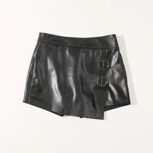 Осень новые брюки из овчины юбка Асимметричные повседневные брюки кожаные брюки женские кожаные юбки женская кожаная юбка