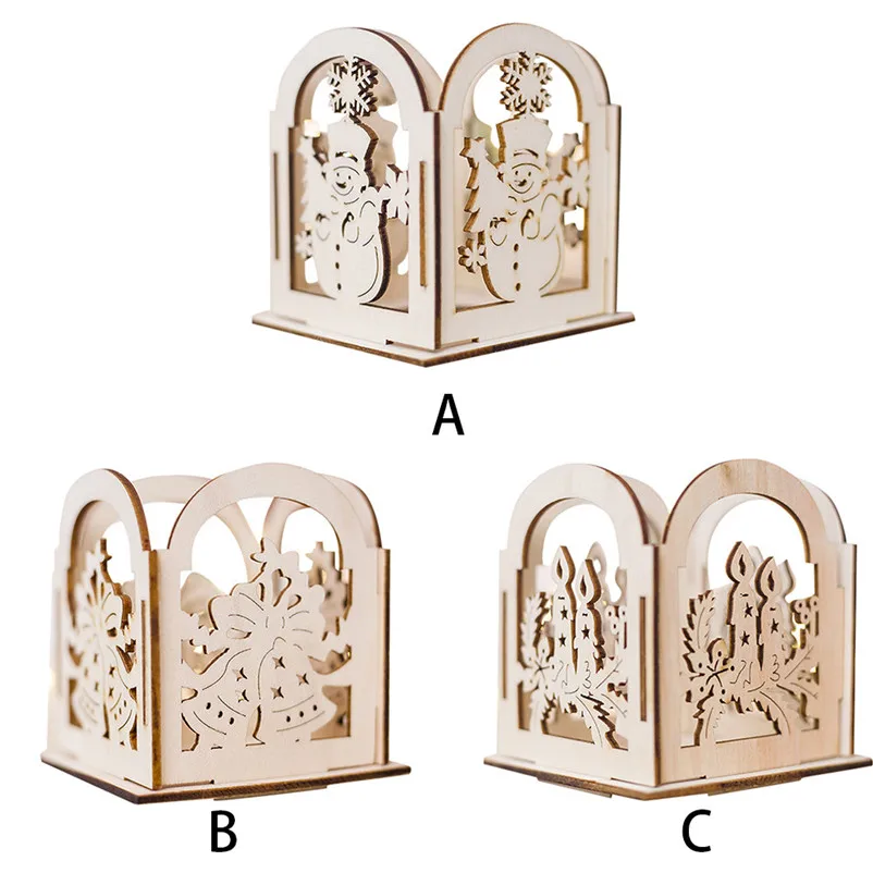 NEW HOT NEW Christmas Creative Gifts Decoration Mini Wooden Candlestick Home Decoration Holiday Christmas Hang 3N27 (3)